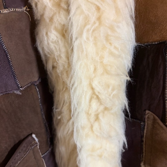 VTG Jukie Inc. House of Suede & Leather patchwork shearling Jacket Size Small - Picture 3 of 12